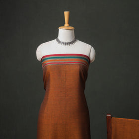 Dharwad Cotton Plain Thread Border Unstitched Dress Material: Kurta, Bottom & Dupatta 79