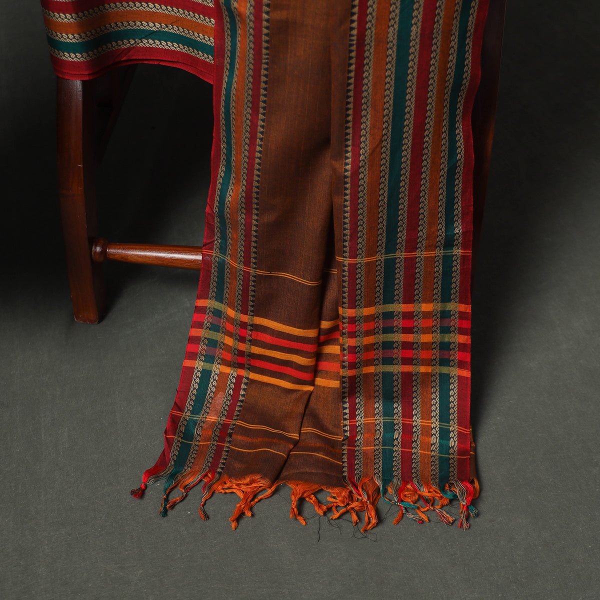 Dharwad Cotton Plain Thread Border Unstitched Dress Material: Kurta, Bottom & Dupatta 79