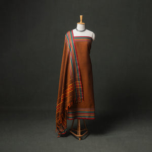 Dharwad Cotton Plain Thread Border Unstitched Dress Material: Kurta, Bottom & Dupatta 79
