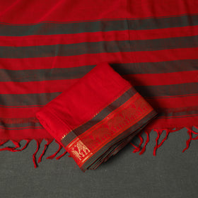 Dharwad Cotton Plain Zari Border Unstitched Dress Material: Kurta, Bottom & Dupatta 04