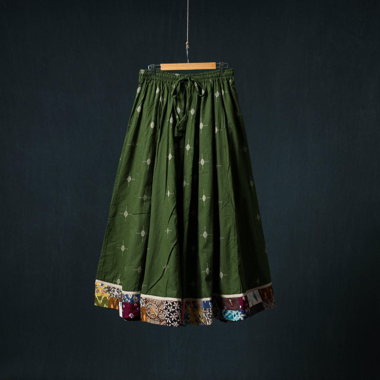 Jacquard 24 Kali Cotton Long Skirt with Patchwork Border 33