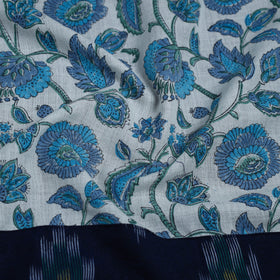 White - woollen sanganeri blouse piece 70 - handcrafted