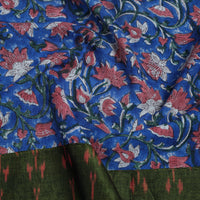 Blue - Block Print Woollen Sanganeri Blouse Piece 71