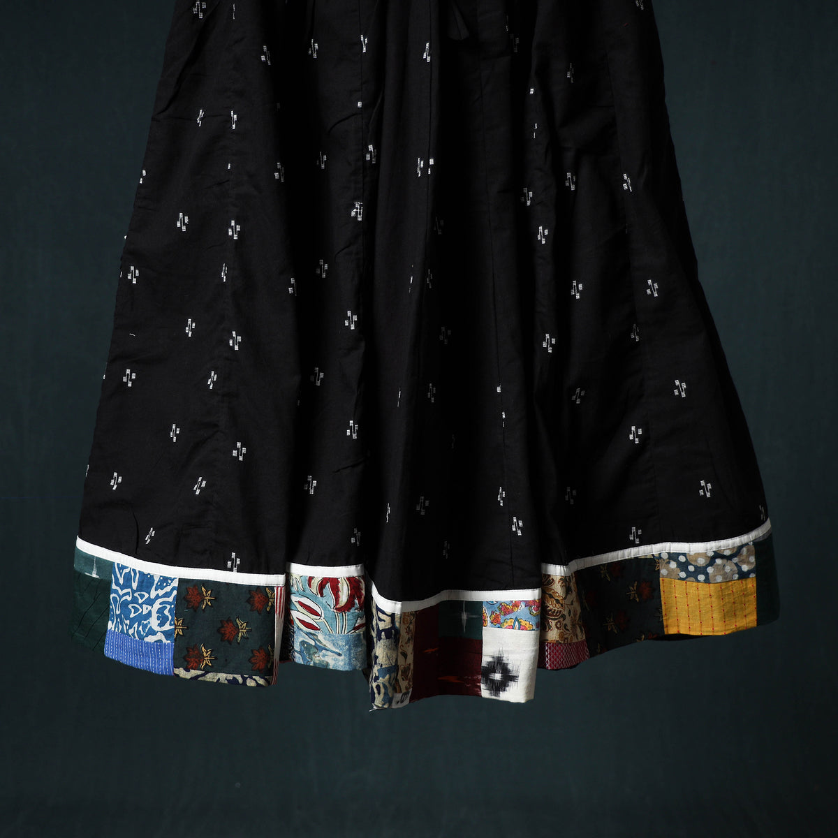 Jacquard 24 Kali Cotton Long Skirt with Patchwork Border 34