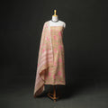Floral Hand Block Sanganeri Print Woolen Unstitched Dress Material: Kurta, Bottom with Dupatta 01