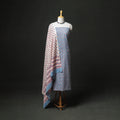 Floral Hand Block Sanganeri Print Woolen Unstitched Dress Material: Kurta, Bottom with Dupatta 05