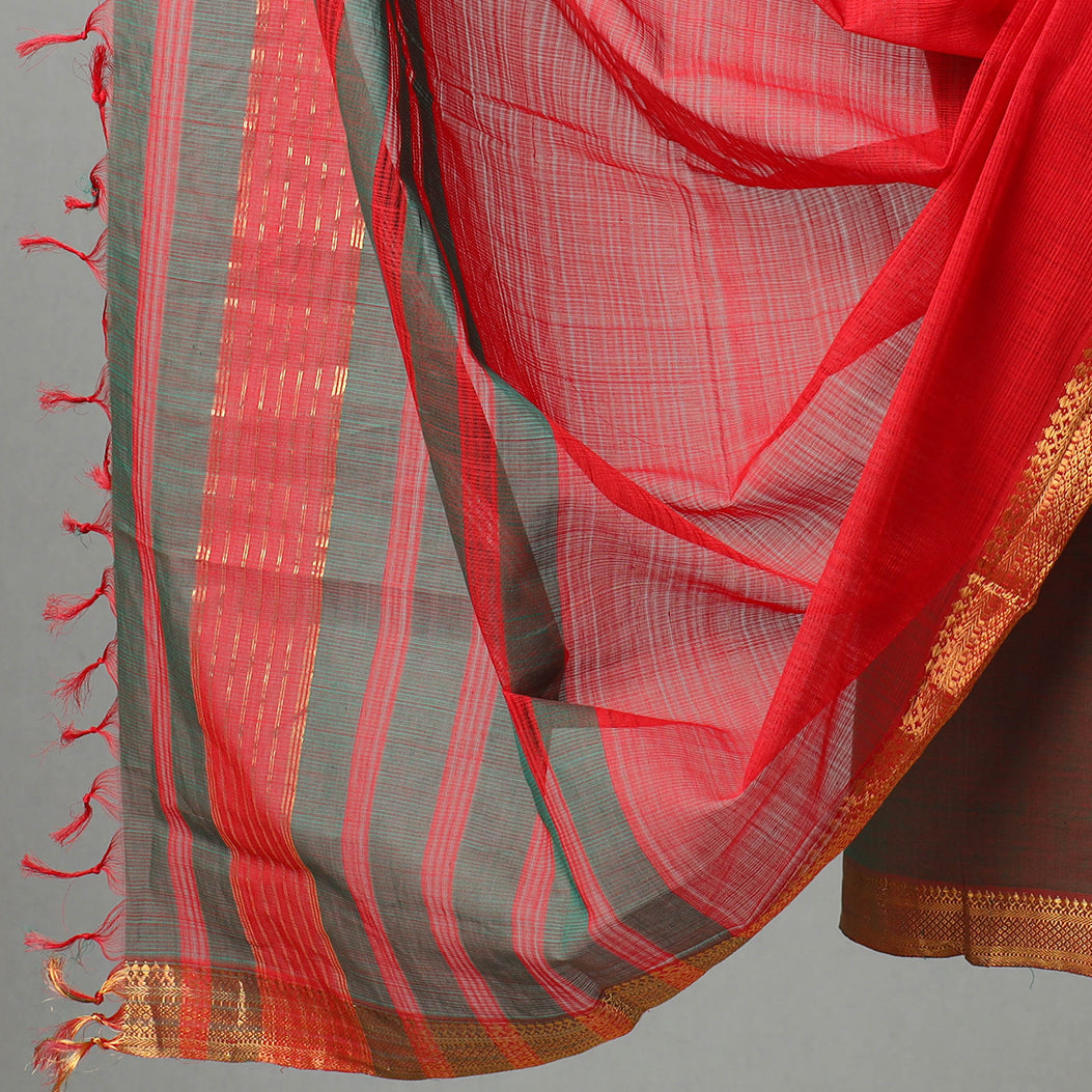 3pc Mangalagiri Handloom Cotton Suit Material Set with Zari Border 01