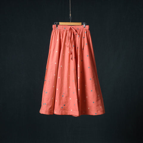 Peach - Jacquard 24 Kali Cotton Long Skirt 45