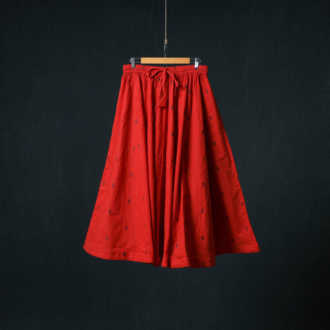 Red - Jacquard 24 Kali Cotton Long Skirt 50