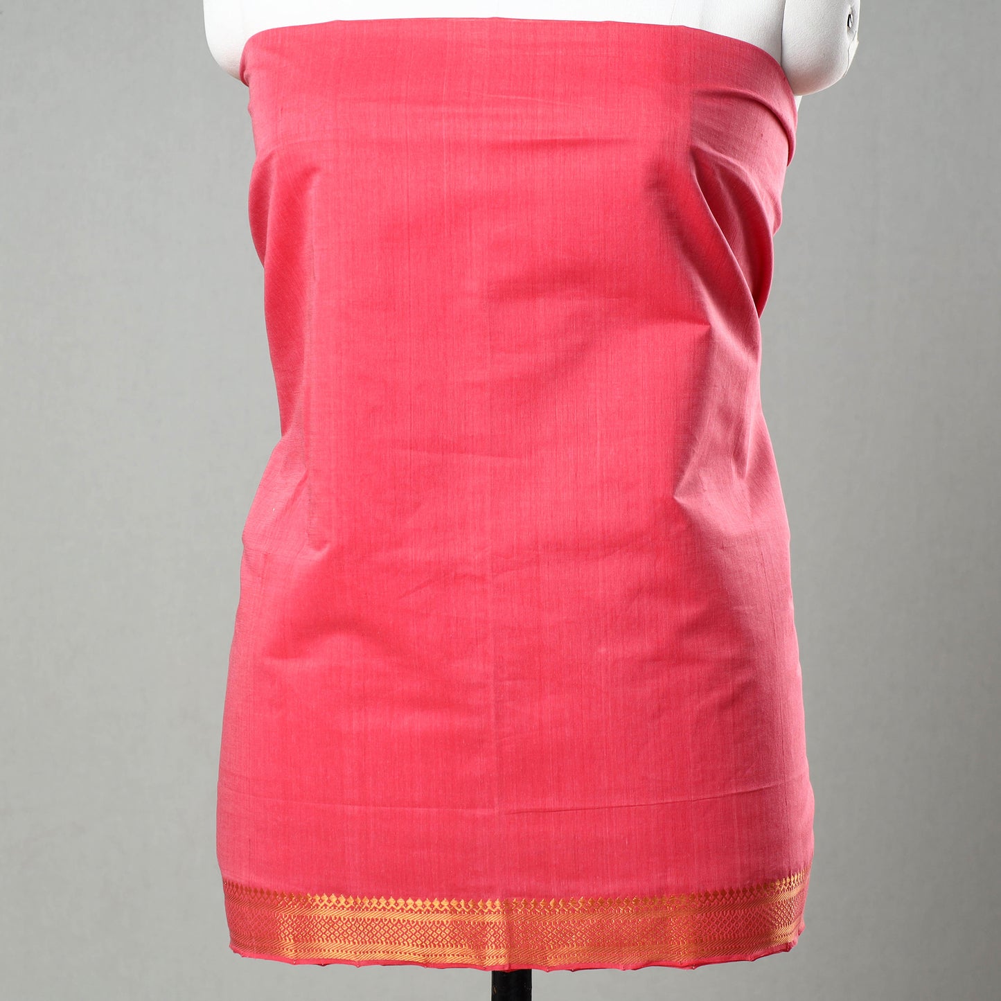 3pc Mangalagiri Handloom Cotton Suit Material Set with Zari Border 11