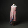 Floral Hand Block Sanganeri Print Woolen Unstitched Dress Material: Kurta, Bottom with Dupatta 13