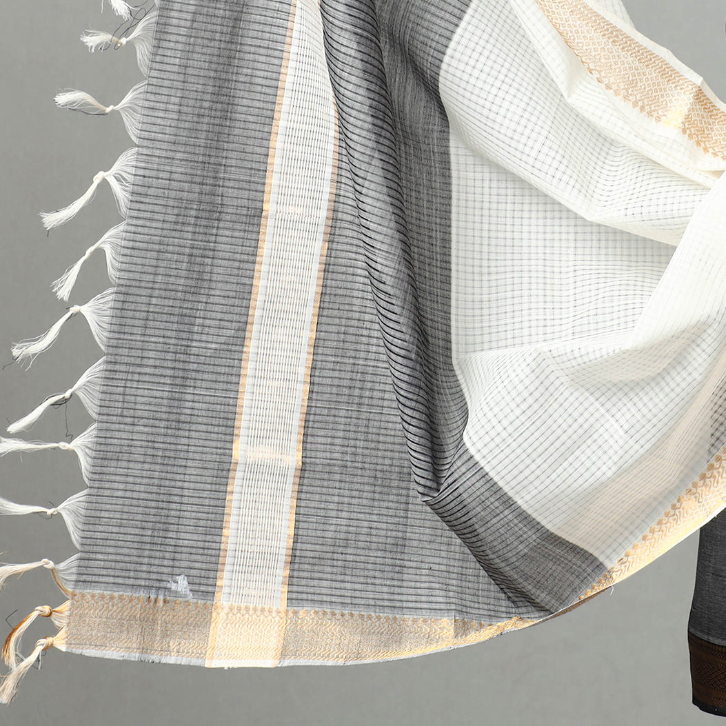 3pc Mangalagiri Handloom Cotton Suit Material Set with Zari Border 25