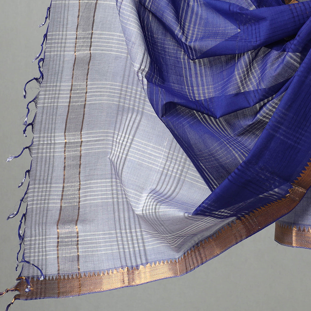 3pc Mangalagiri Handloom Cotton Suit Material Set with Zari Border 27