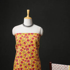 Floral Hand Block Sanganeri Print Woolen Unstitched Dress Material: Kurta, Bottom with Dupatta 18
