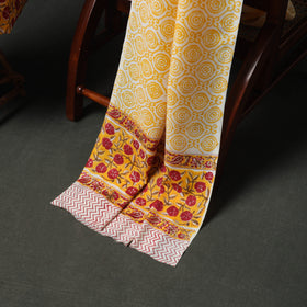 Floral Hand Block Sanganeri Print Woolen Unstitched Dress Material: Kurta, Bottom with Dupatta 18