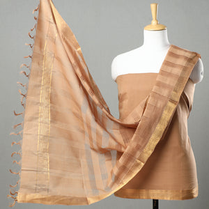 3pc Mangalagiri Handloom Cotton Suit Material Set with Zari Border 34