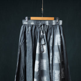 Shibori Tie-Dye 24 Kali Cotton Long Skirt with Ikat Border 65