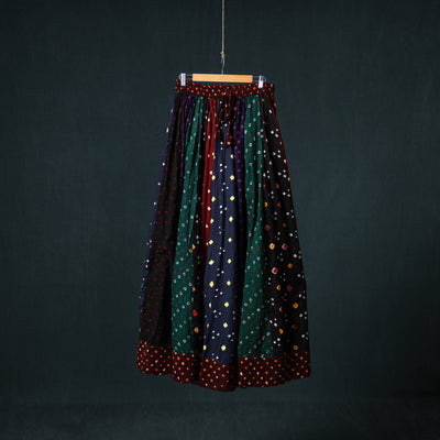 Bandhani Tie-Dye 24 Kali Patchwork Cotton Long Skirt 68