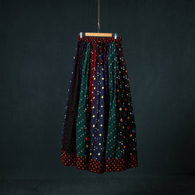 Bandhani Tie-Dye 24 Kali Patchwork Cotton Long Skirt 68