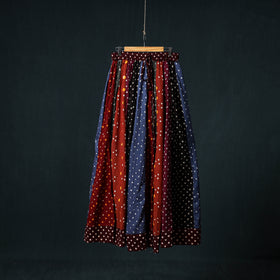 Bandhani Tie-Dye 24 Kali Patchwork Cotton Long Skirt 69