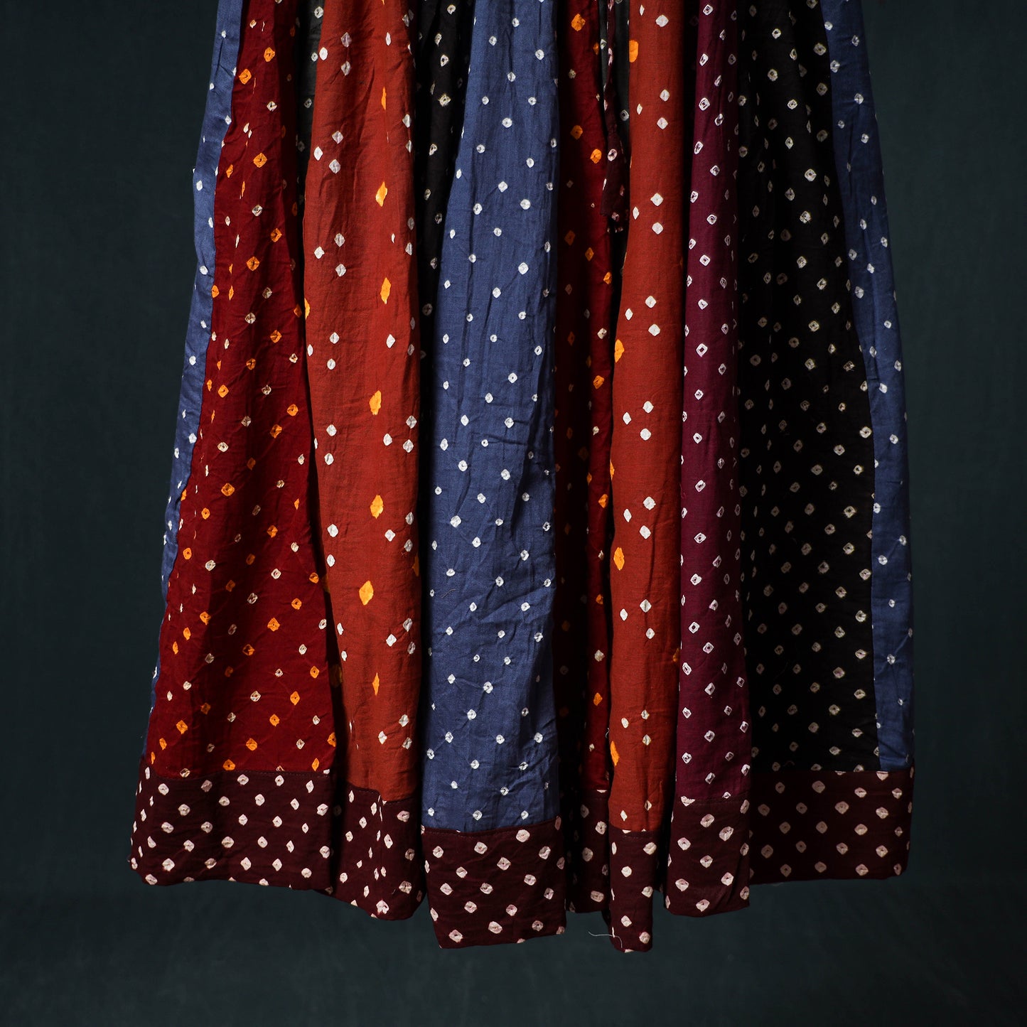 Bandhani Tie-Dye 24 Kali Patchwork Cotton Long Skirt 69