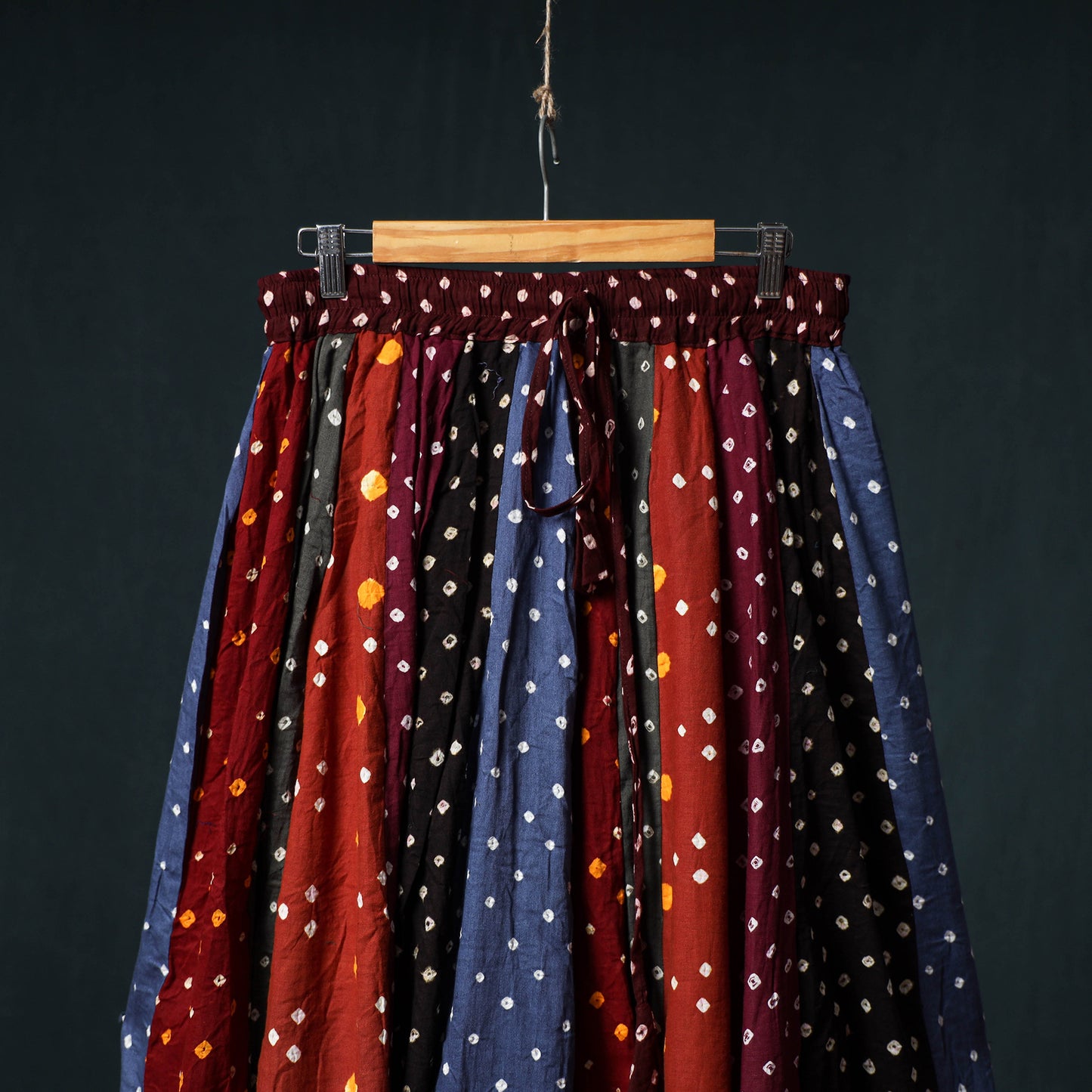 Bandhani Tie-Dye 24 Kali Patchwork Cotton Long Skirt 69