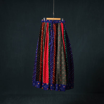 Bandhani Tie-Dye 24 Kali Patchwork Cotton Long Skirt 70