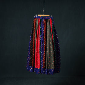 Bandhani Tie-Dye 24 Kali Patchwork Cotton Long Skirt 70