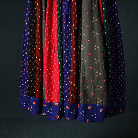 Bandhani Tie-Dye 24 Kali Patchwork Cotton Long Skirt 70