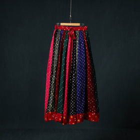 Bandhani Tie-Dye 24 Kali Patchwork Cotton Long Skirt 71