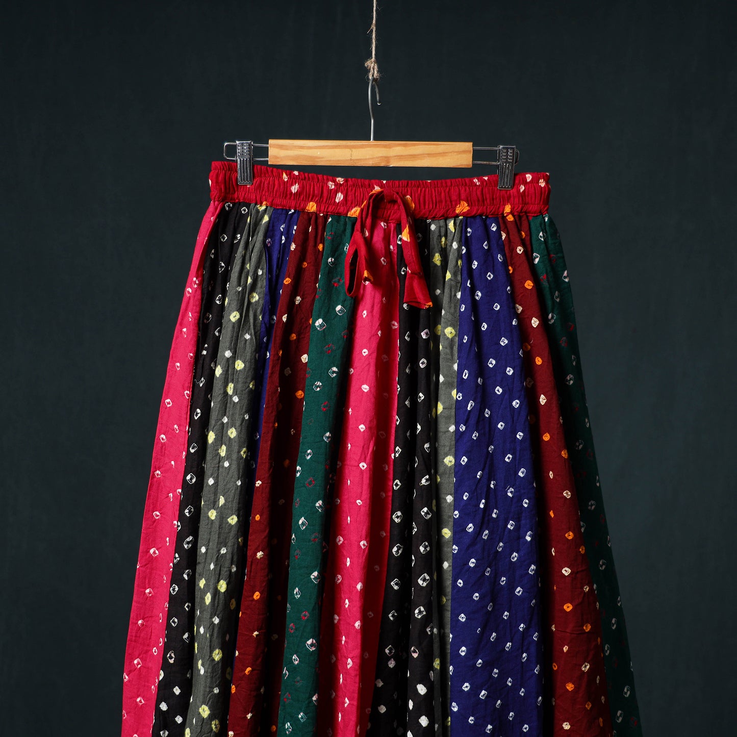 Bandhani Tie-Dye 24 Kali Patchwork Cotton Long Skirt 71