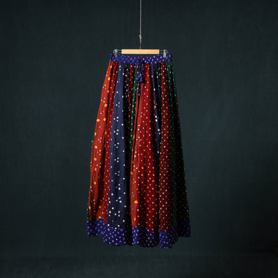 Bandhani Tie-Dye 24 Kali Patchwork Cotton Long Skirt 72