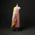 Floral Hand Block Sanganeri Print Woolen Unstitched Dress Material: Kurta, Bottom with Dupatta 28