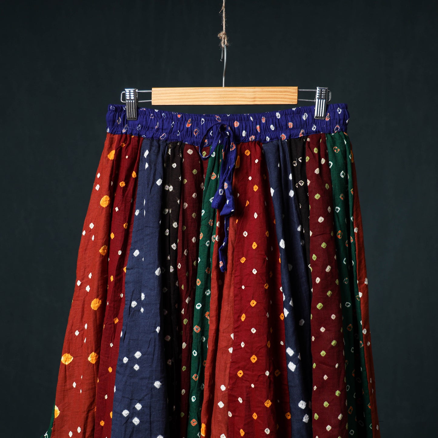 Bandhani Tie-Dye 24 Kali Patchwork Cotton Long Skirt 72