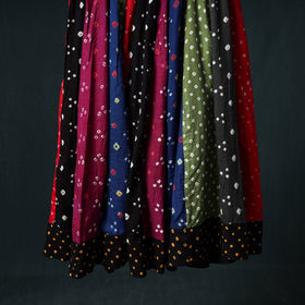 Bandhani Tie-Dye 24 Kali Patchwork Cotton Long Skirt 73