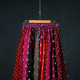 Bandhani Tie-Dye 24 Kali Patchwork Cotton Long Skirt 74