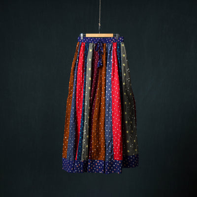 Bandhani Tie-Dye 24 Kali Patchwork Cotton Long Skirt 75
