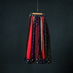 Bandhani Tie-Dye 24 Kali Patchwork Cotton Long Skirt 76