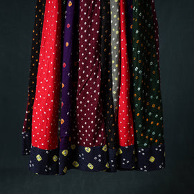 Bandhani Tie-Dye 24 Kali Patchwork Cotton Long Skirt 76