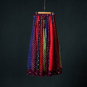 Bandhani Tie-Dye 24 Kali Patchwork Cotton Long Skirt 77