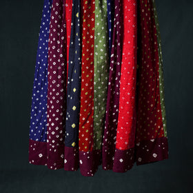 Bandhani Tie-Dye 24 Kali Patchwork Cotton Long Skirt 77