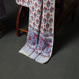 Floral hand block sanganeri print woolen unstitched dress