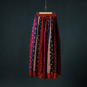 Bandhani Tie-Dye 24 Kali Patchwork Cotton Long Skirt 78
