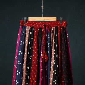 Bandhani Tie-Dye 24 Kali Patchwork Cotton Long Skirt 78