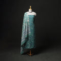 Floral Hand Block Sanganeri Print Woolen Unstitched Dress Material: Kurta, Bottom with Dupatta 33