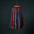 Bandhani Tie-Dye 24 Kali Patchwork Cotton Long Skirt with Ajrakh Border 82