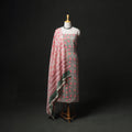 Floral Hand Block Sanganeri Print Woolen Unstitched Dress Material: Kurta, Bottom with Dupatta 35