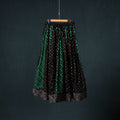 Bandhani Tie-Dye 24 Kali Patchwork Cotton Long Skirt with Ajrakh Border 86