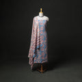 Floral Hand Block Sanganeri Print Woolen Unstitched Dress Material: Kurta, Bottom with Dupatta 37