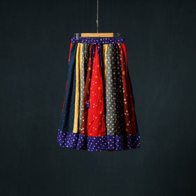 Bandhani Tie-Dye 24 Kali Patchwork Cotton Short Skirt 87